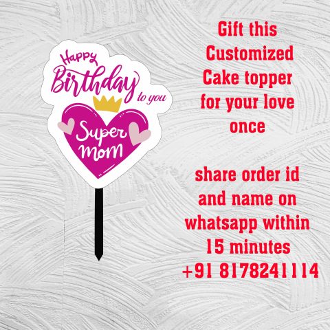 Crafty Worth | Mom Cup Cake Topper Cake decoratin | Party Decoration Celebraton Party | Boys | Kids | Wife | Husband Personalized Cake Topper for mom Birthday | girls | couple - alternate view