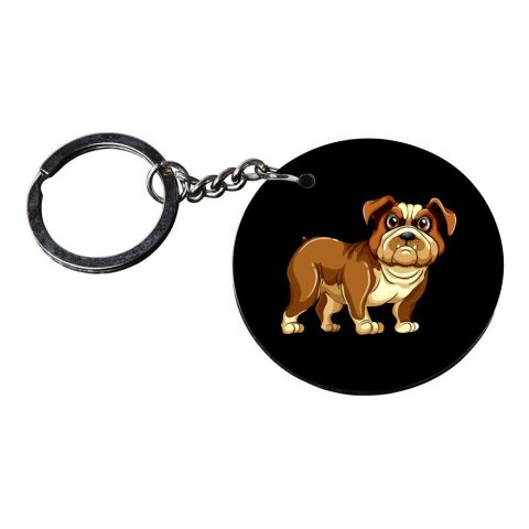 Crafty Worth | dog keychain for dog lovers | keychain for girls bike customized keychain with photo Printed Wooden Keychain| Circle Shape Set of 2 keyrings 2×2 inch - alternate view