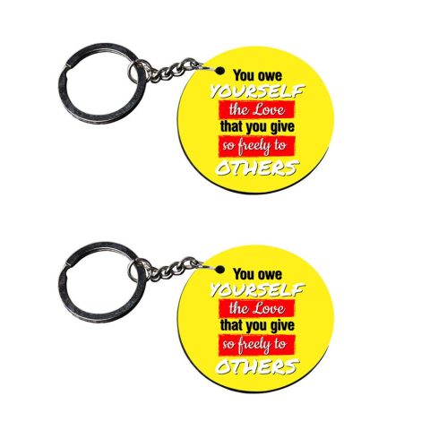 Crafty Worth | keychains for men with quotes | keychain for 220 bike customized keychain with photo Printed Wooden Keychain| Circle Shape Set of 2 keyrings 2×2 inch