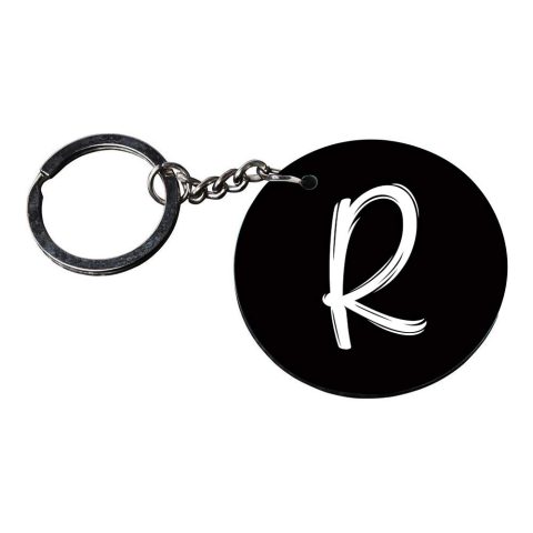 Crafty Worth | Alphabet R keychain | keychain gadgets customized keychain with photo Printed Wooden Keychain| Circle Shape Set of 2 keyrings 2×2 inch - alternate view