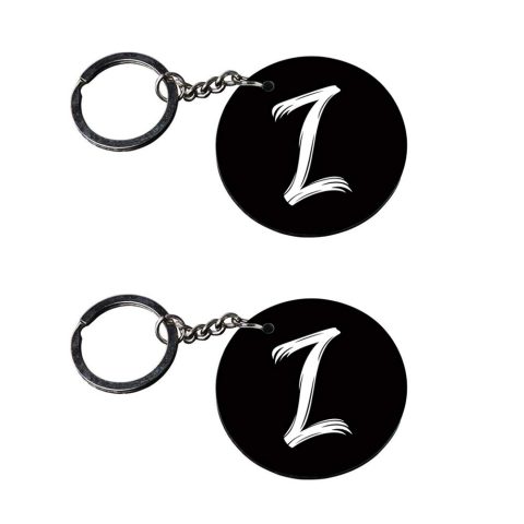 Crafty Worth | Alphabet Z keychain | keychain hanger for wall with decor customized keychain with photo Printed Wooden Keychain| Circle Shape Set of 2 keyrings 2×2 inch