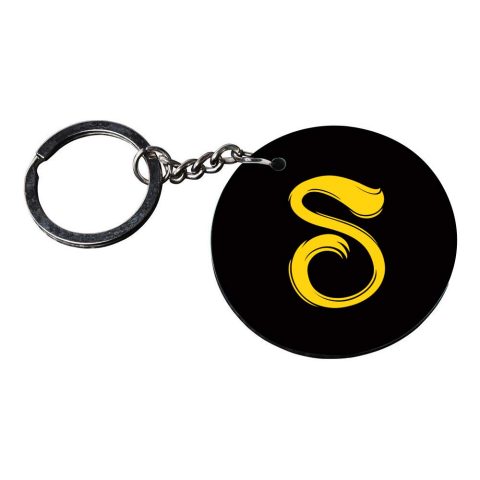 Crafty Worth | Alphabet S keychain | j keychain with less price customized keychain with photo Printed Wooden Keychain| Circle Shape Set of 2 keyrings 2×2 inch - alternate view
