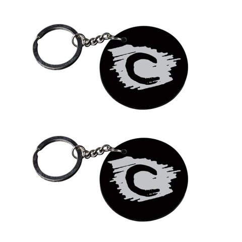 Crafty Worth | Alphabet C keychain | k keychain for boys customized keychain with photo Printed Wooden Keychain| Circle Shape Set of 2 keyrings 2×2 inch - alternate view