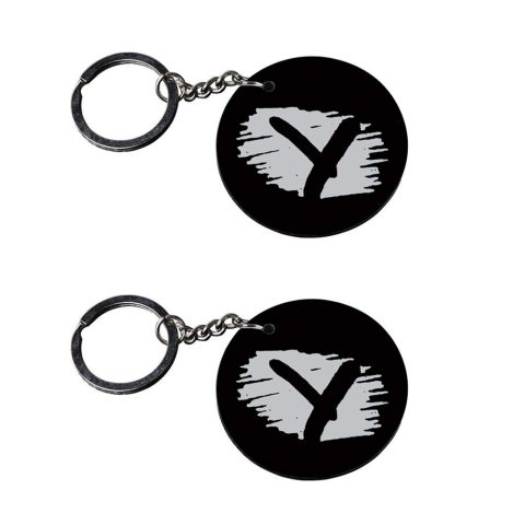 Crafty Worth | Alphabet Y keychain | keychain name written customized keychain with photo Printed Wooden Keychain| Circle Shape Set of 2 keyrings 2×2 inch