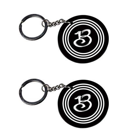 Crafty Worth | Alphabet B keychain | n keychain customized keychain with photo Printed Wooden Keychain| Circle Shape Set of 2 keyrings 2×2 inch