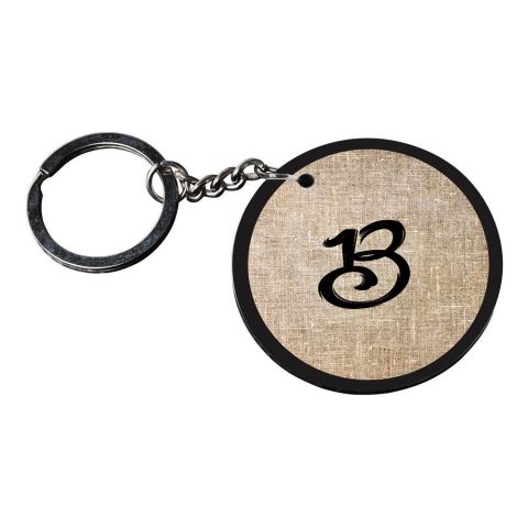 Crafty Worth | Alphabet B keychain | keychain 3d printed customized keychain with photo Printed Wooden Keychain| Circle Shape Set of 2 keyrings 2×2 inch - alternate view