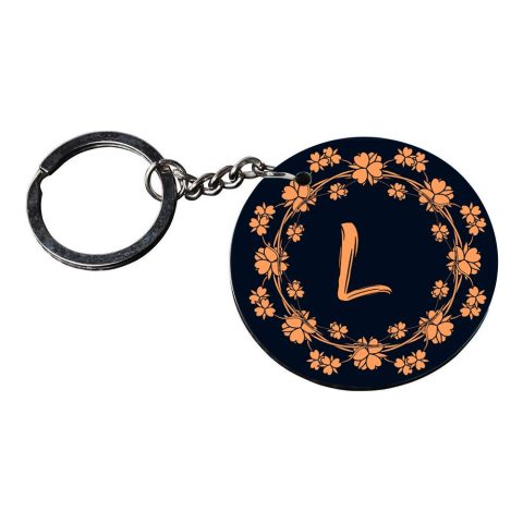 Crafty Worth | Alphabet L keychain | keychain for jeep compass customized keychain with photo Printed Wooden Keychain| Circle Shape Set of 2 keyrings 2×2 inch - alternate view