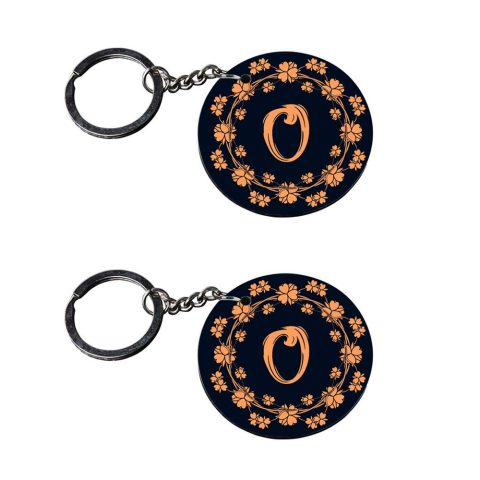Crafty Worth | Alphabet O keychain | j keychain for girls customized keychain with photo Printed Wooden Keychain| Circle Shape Set of 2 keyrings 2×2 inch
