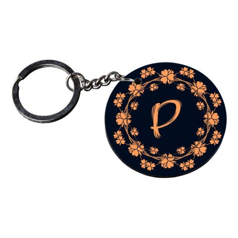 Crafty Worth | Alphabet P keychain | keychain for kids customized keychain with photo Printed Wooden Keychain| Circle Shape Set of 2 keyrings 2×2 inch - alternate view