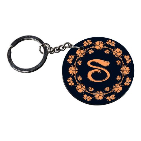 Crafty Worth | Alphabet S keychain | keychain for kia seltos customized keychain with photo Printed Wooden Keychain| Circle Shape Set of 2 keyrings 2×2 inch - alternate view