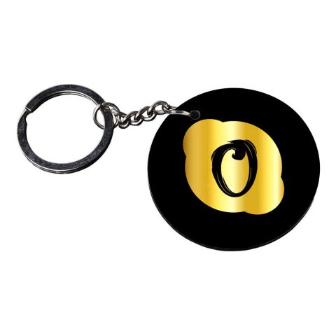 Crafty Worth | Alphabet O keychain | n keychain for bike customized keychain with photo Printed Wooden Keychain| Circle Shape Set of 2 keyrings 2×2 inch - alternate view