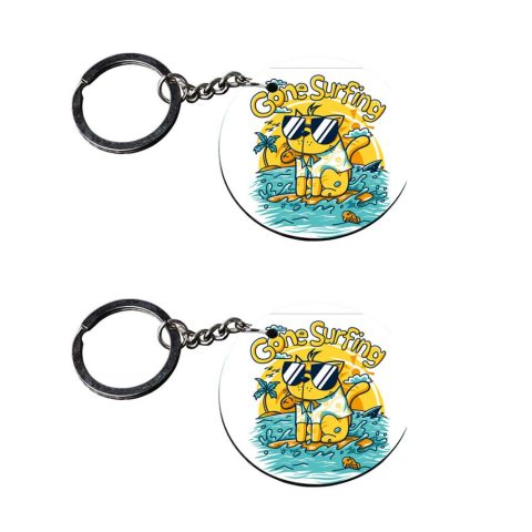 Crafty Worth | cat keychain for girls | keychain for unisex customized keychain with photo Printed Wooden Keychain| Circle Shape Set of 2 keyrings 2×2 inch