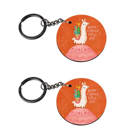 Crafty Worth | keychain for girls under 100 | keychain for zest customized keychain with photo Printed Wooden Keychain| Circle Shape Set of 2 keyrings 2×2 inch - alternate view