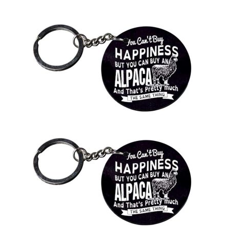 Crafty Worth | llama keychain for girls | keychain for 10 keys customized keychain with photo Printed Wooden Keychain| Circle Shape Set of 2 keyrings 2×2 inch - alternate view