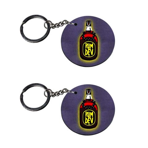 Crafty Worth | funny keychain | keychain for friends forever 4 Printed Wooden Keychains | Circle Shape Set of 2 keyrings 2×2 inch