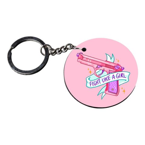 Crafty Worth | keychain for girls under 100 | keychain for phone Printed Wooden Keychains | Circle Shape Set of 2 keyrings 2×2 inch - alternate view