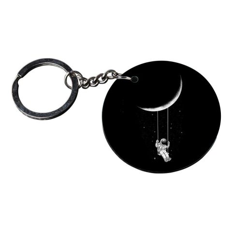 Crafty Worth | Space keychain | keychain india Printed Wooden Keychains | Circle Shape Set of 2 keyrings 2×2 inch - alternate view