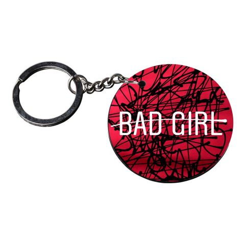 Crafty Worth | keychain for girls | keychain knife for men Printed Wooden Keychains | Circle Shape Set of 2 keyrings 2×2 inch - alternate view