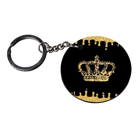 Crafty Worth | queen key chains | keychain knife gadgets Printed Wooden Keychains | Circle Shape Set of 2 keyrings 2×2 inch - alternate view