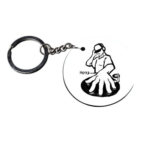 Crafty Worth | music box keychain | keychain multi tool Printed Wooden Keychains | Circle Shape Set of 2 keyrings 2×2 inch - alternate view