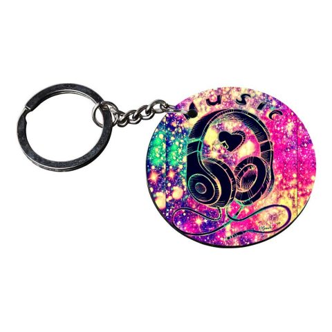 Crafty Worth | magic keychain colour changing | keychain matchstick Printed Wooden Keychains | Circle Shape Set of 2 keyrings 2×2 inch - alternate view