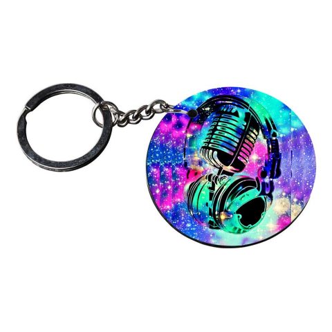 Crafty Worth | keychains music instrument | keychain moulds for resin Printed Wooden Keychains | Circle Shape Set of 2 keyrings 2×2 inch - alternate view