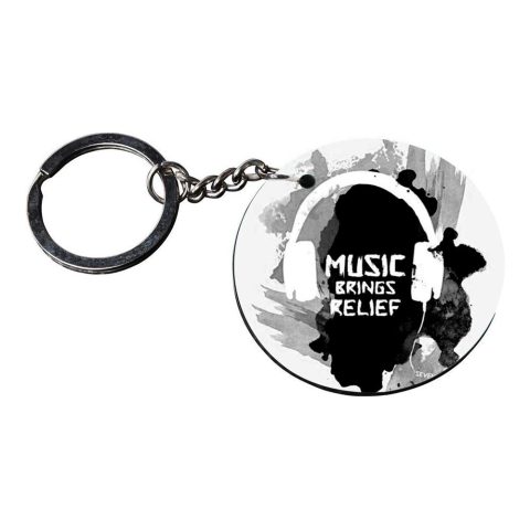 Crafty Worth | keychains for music lover | keychain making accessories Printed Wooden Keychains | Circle Shape Set of 2 keyrings 2×2 inch - alternate view