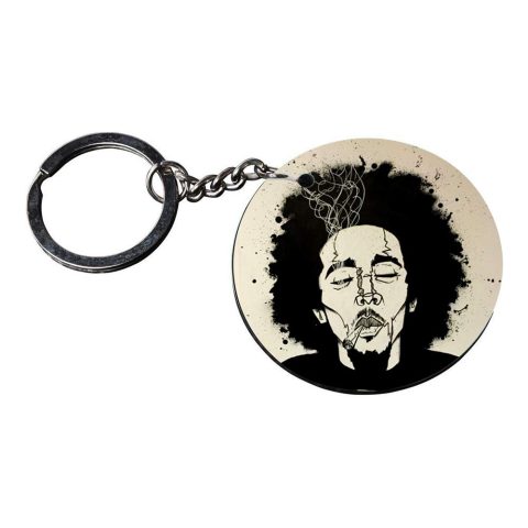 Crafty Worth | music star keychain | keychain leather Printed Wooden Keychains | Circle Shape Set of 2 keyrings 2×2 inch - alternate view