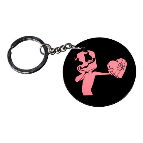 Crafty Worth | marshmallow X X Smilykeychain | keychain naruto Printed Wooden Keychains | Circle Shape Set of 2 keyrings 2×2 inch - alternate view
