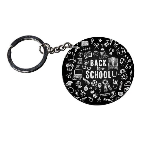 Crafty Worth | back to school keychain | keychain of unicorn Printed Wooden Keychains | Circle Shape Set of 2 keyrings 2×2 inch - alternate view