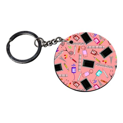 Crafty Worth | key chain for girls cute under 100 | keychain photo Printed Wooden Keychains | Circle Shape Set of 2 keyrings 2×2 inch - alternate view