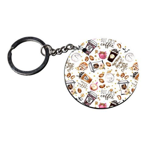 Crafty Worth | back to school keychain | keychain torch light rechargeable Printed Wooden Keychains | Circle Shape Set of 2 keyrings 2×2 inch - alternate view