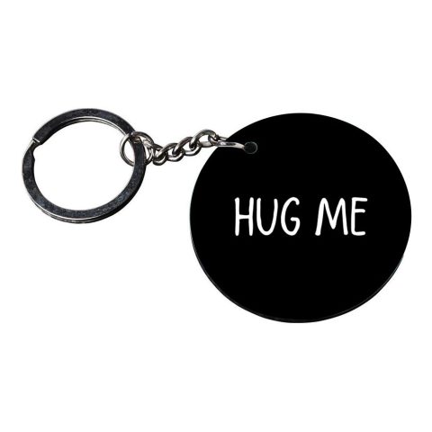 Crafty Worth | hug me keychain | keychain rings for craft Printed Wooden Keychains | Circle Shape Set of 2 keyrings 2×2 inch - alternate view