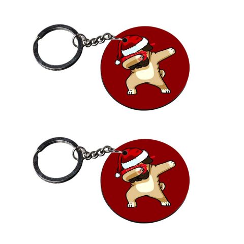 Crafty Worth | panda keychains | keychain with hook Printed Wooden Keychains | Circle Shape Set of 2 keyrings 2×2 inch