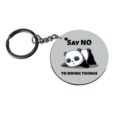 Crafty Worth | panda keychains | a keychain Printed Wooden Keychains | Circle Shape Set of 2 keyrings 2×2 inch - alternate view