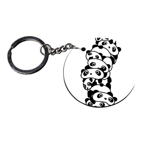 Crafty Worth | hand keychains for girls | h keychain Printed Wooden Keychains | Circle Shape Set of 2 keyrings 2×2 inch - alternate view