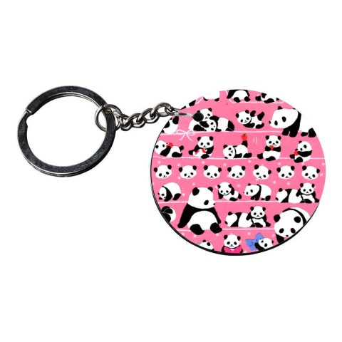 Crafty Worth | hand keychain for boys | h keychain heart Printed Wooden Keychains | Circle Shape Set of 2 keyrings 2×2 inch - alternate view