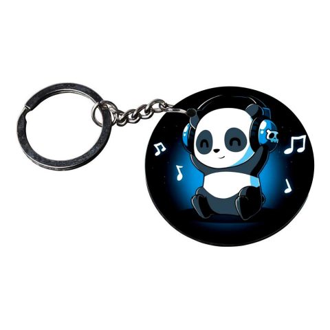 Crafty Worth | panda keychains | n keychain Printed Wooden Keychains | Circle Shape Set of 2 keyrings 2×2 inch - alternate view