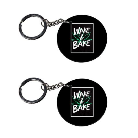Crafty Worth | kwid keychain | s keychains stylish Printed Wooden Keychains | Circle Shape Set of 2 keyrings 2×2 inch