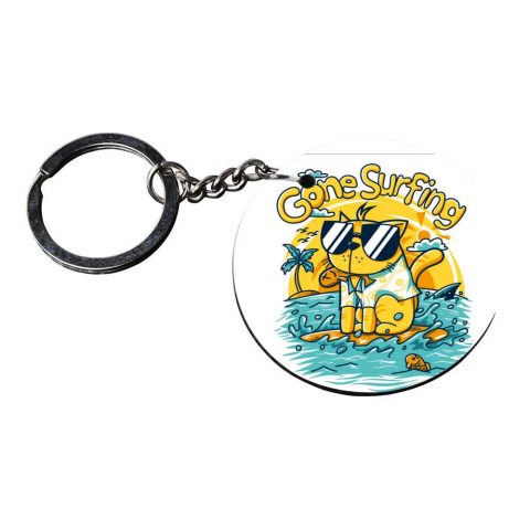 Crafty Worth | cat keychain for girls | keychain for aprilia Printed Wooden Keychains | Circle Shape Set of 2 keyrings 2×2 inch - alternate view