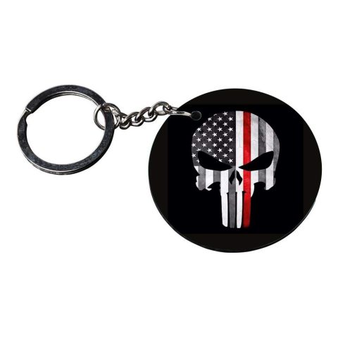 Crafty Worth | american flag keychains | keychain for daddy Printed Wooden Keychains | Circle Shape Set of 2 keyrings 2×2 inch - alternate view