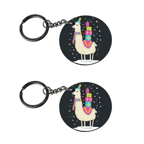 Crafty Worth | key chain for girls stylish latest | keychain for boys stylish Printed Wooden Keychains | Circle Shape Set of 2 keyrings 2×2 inch