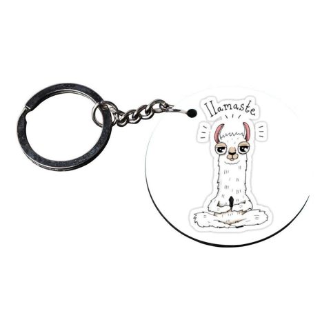 Crafty Worth | key chain for girls cute | keychain for friends Printed Wooden Keychains | Circle Shape Set of 2 keyrings 2×2 inch - alternate view