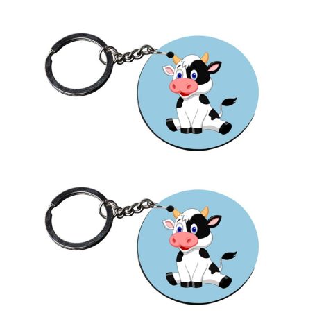 Crafty Worth | dog keychain for dog lovers | keychain for i20 Printed Wooden Keychains | Circle Shape Set of 2 keyrings 2×2 inch