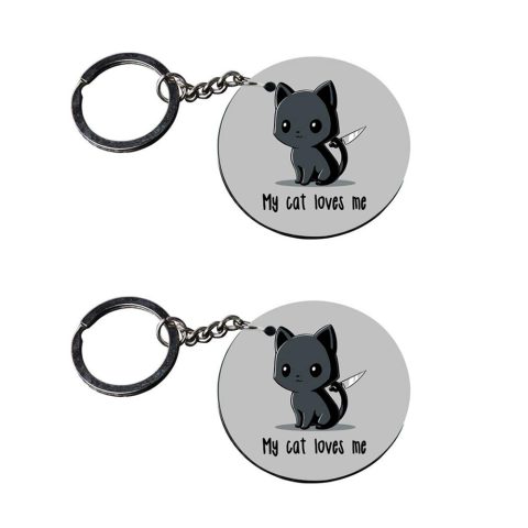 Crafty Worth | dog keychain cute | keychain for id Printed Wooden Keychains | Circle Shape Set of 2 keyrings 2×2 inch