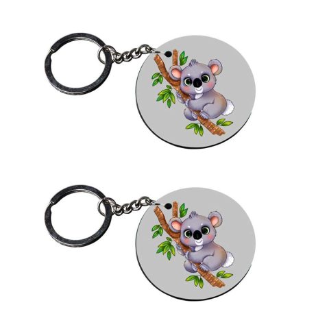 Crafty Worth | dog in basket keychain | keychain for home Printed Wooden Keychains | Circle Shape Set of 2 keyrings 2×2 inch