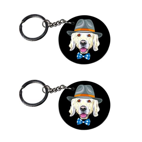 Crafty Worth | puppy dogs keychain | keychain for ktm Printed Wooden Keychains | Circle Shape Set of 2 keyrings 2×2 inch