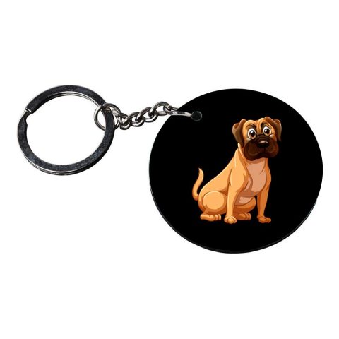 Crafty Worth | dogs neck keychain | keychain for school girls Printed Wooden Keychains | Circle Shape Set of 2 keyrings 2×2 inch - alternate view