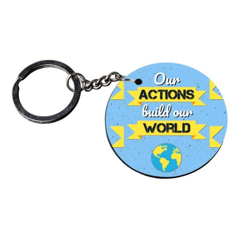 Crafty Worth | quotes keychain for bike | keychain for tractor Printed Wooden Keychains | Circle Shape Set of 2 keyrings 2×2 inch - alternate view