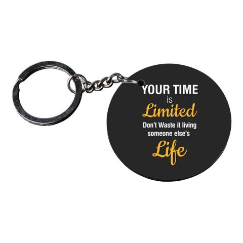 Crafty Worth | quotes keychain | k keychain for boys Printed Wooden Keychains | Circle Shape Set of 2 keyrings 2×2 inch - alternate view